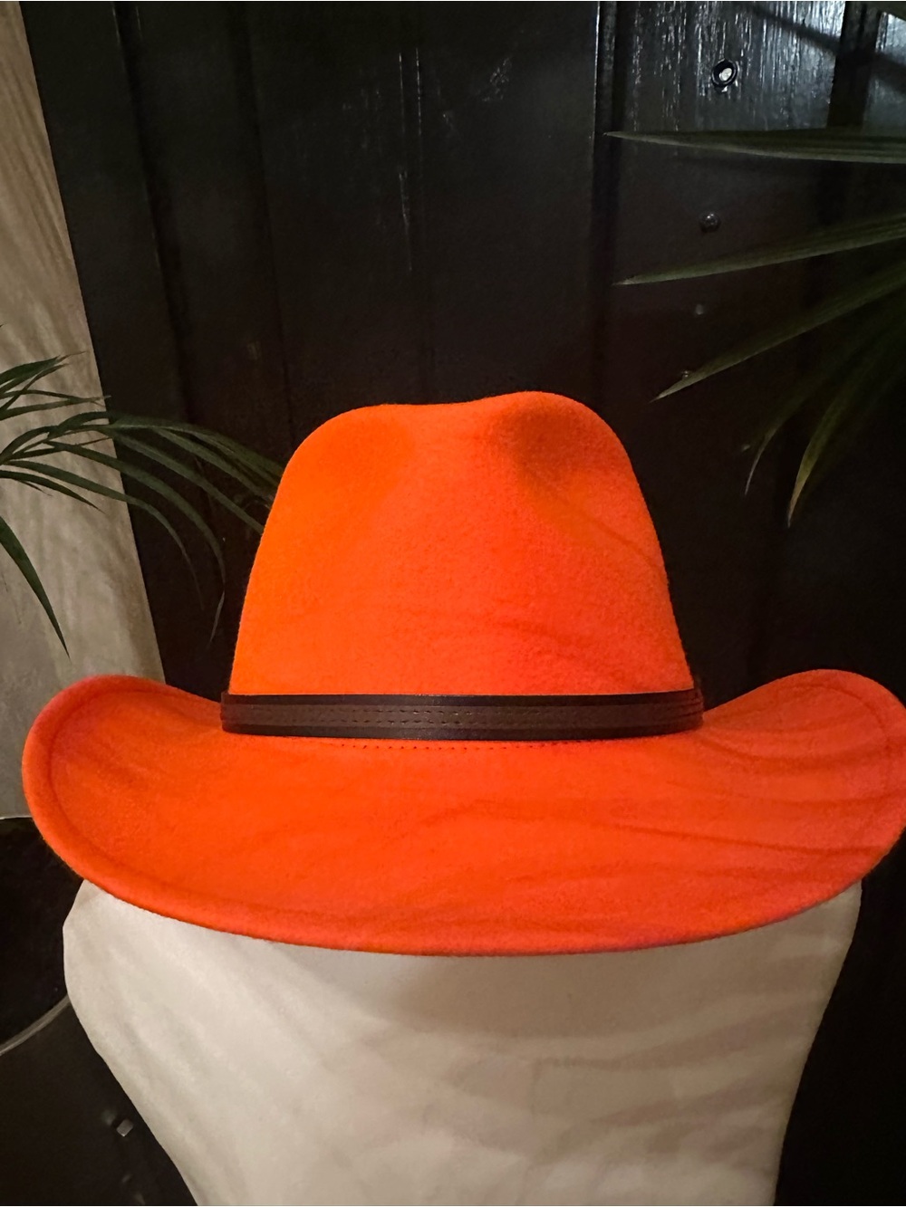 Foggy Mountain Maine Blaze Orange Western Cowboy Hunting Flapper Hat 100% Wool M - Picture 6 of 9